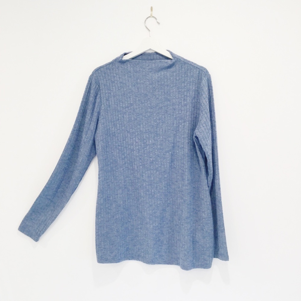 Women's Stork & Babe Long Sleeve Comfy Blue Maternity Top Sz XL and XXL